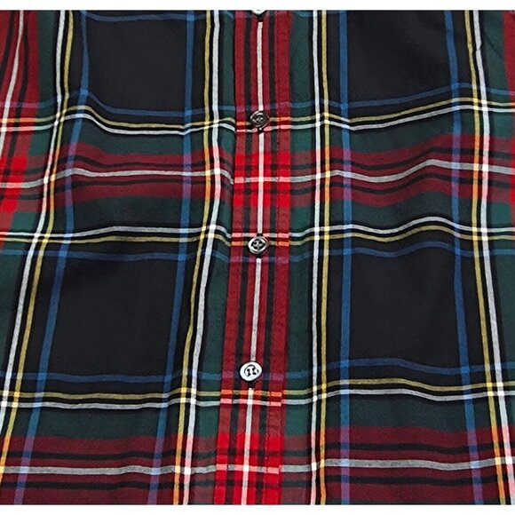 J. Crew Size 6 Womens Perfect Red Green Black White Check Long Sleeve L/S Shirt - Picture 6 of 9